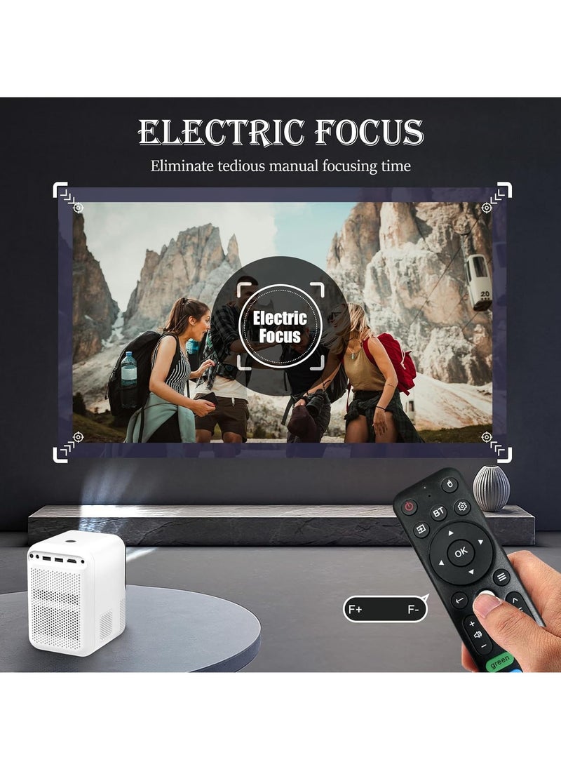 X10 Mini Projector Android 10.0 Electric focus with 5G WiFi and BT 5.2 10000LUX Movie Projector Full HD 1080P Supported Video Projector home theater