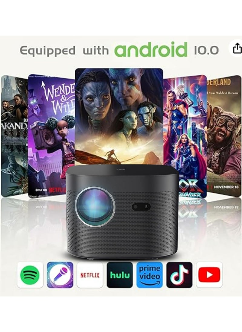 F18 Projector (Android11.0/Auto focus) 4K Projectors with 2.4G/5G Dual WiFi 6and BT5.3,20000 LUX Native 1080P Full HD Video Projectors,4D/4P Keystone Correction For Homes