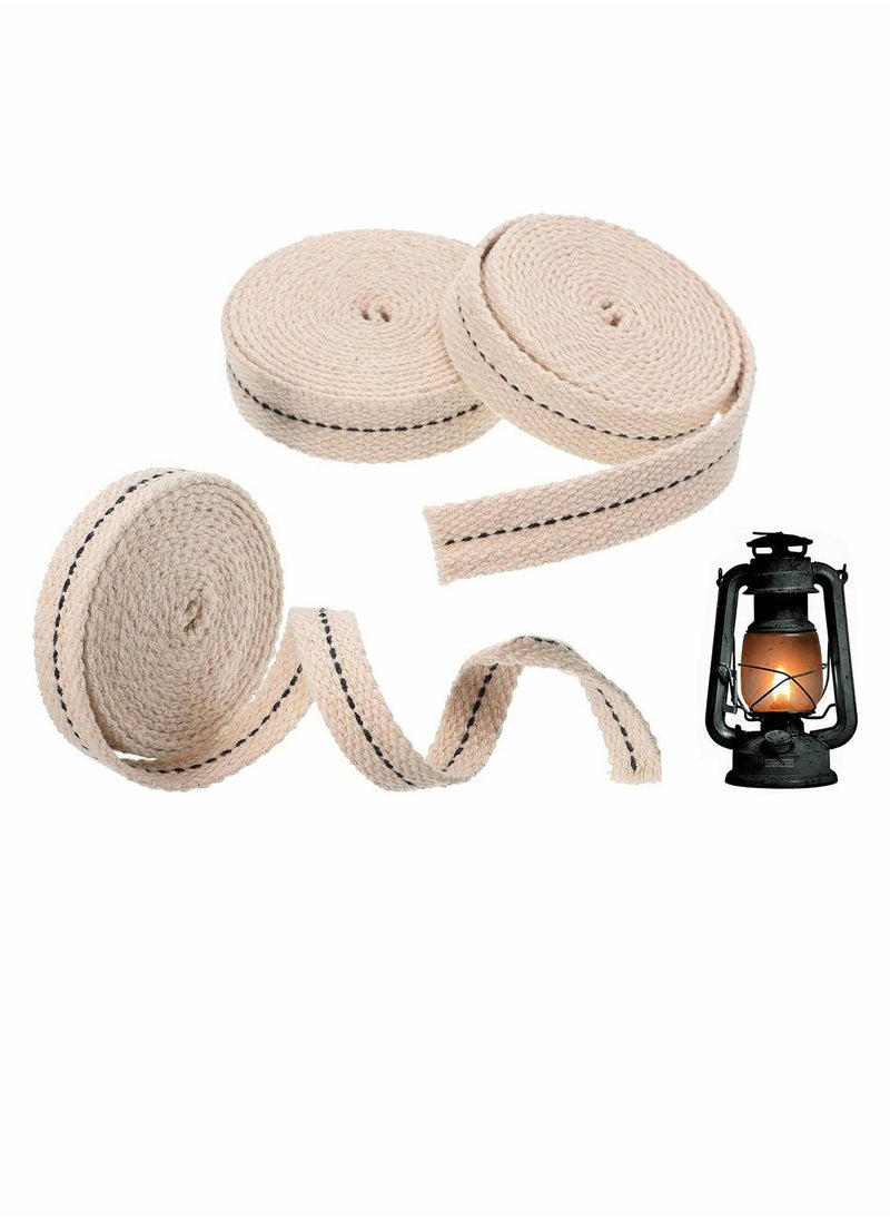 Cotton Wick 1/2 Inch Oil Lantern Wick 3/4 Inch Stitch Oil Lamp Wick 7/8 Inch Oil Lamp Wicks Burner with Stitch for Kerosene Based Lanterns 6.5 Feet per Roll