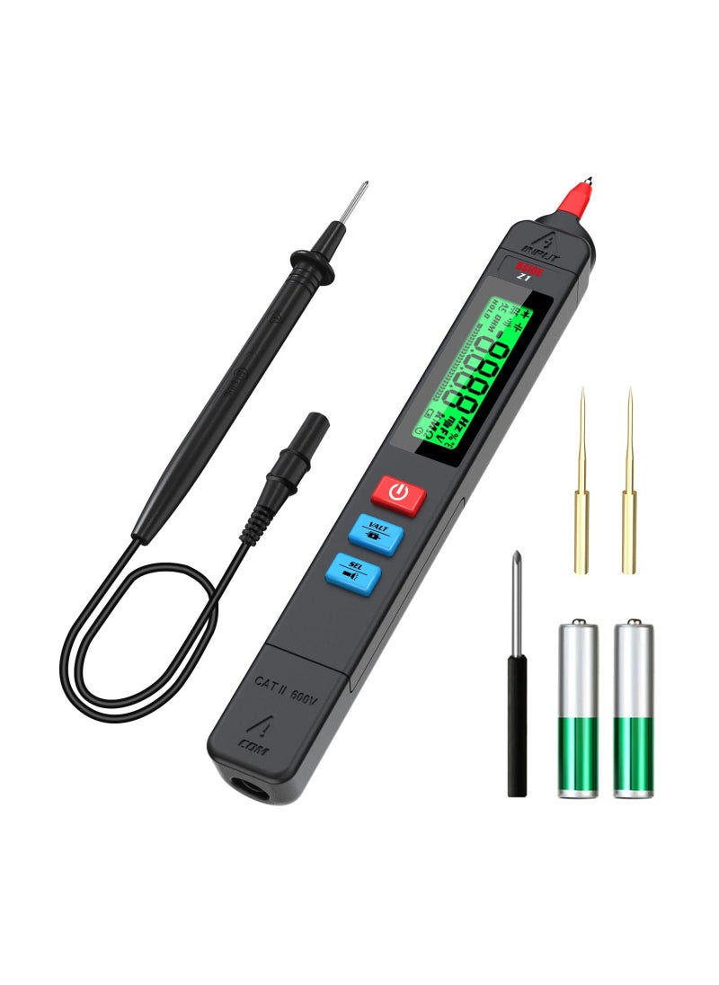 Digital Multimeter Pen for Voltage Testing,  3-Results Display Pocket Smart Ohmmeter Smart Ohmmeter with Continuity Check V-Alert Live Voltage Testing Pen Voltage Tester with Back Probe Pins