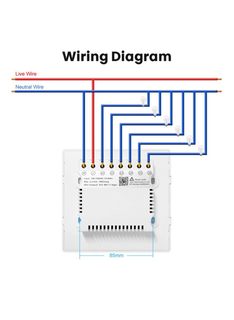 UltraPro Smart Plug WiFi Outlet Smart Home Smart Switch Smart Outlet Works with Alexa Echo And Google Home No Hub Required, App Controlled 6 Gang