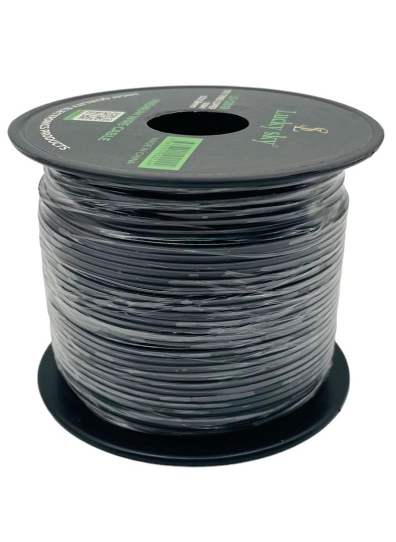 20awg Wire Flexible Silicone Tinned Copper Wires Silicone Rubber Insulated 7 Black Red Yellow Green Blue White GRAY 100M 328ft OD:-1.8mm 300V Stranded Hook up Wire (BLACK)