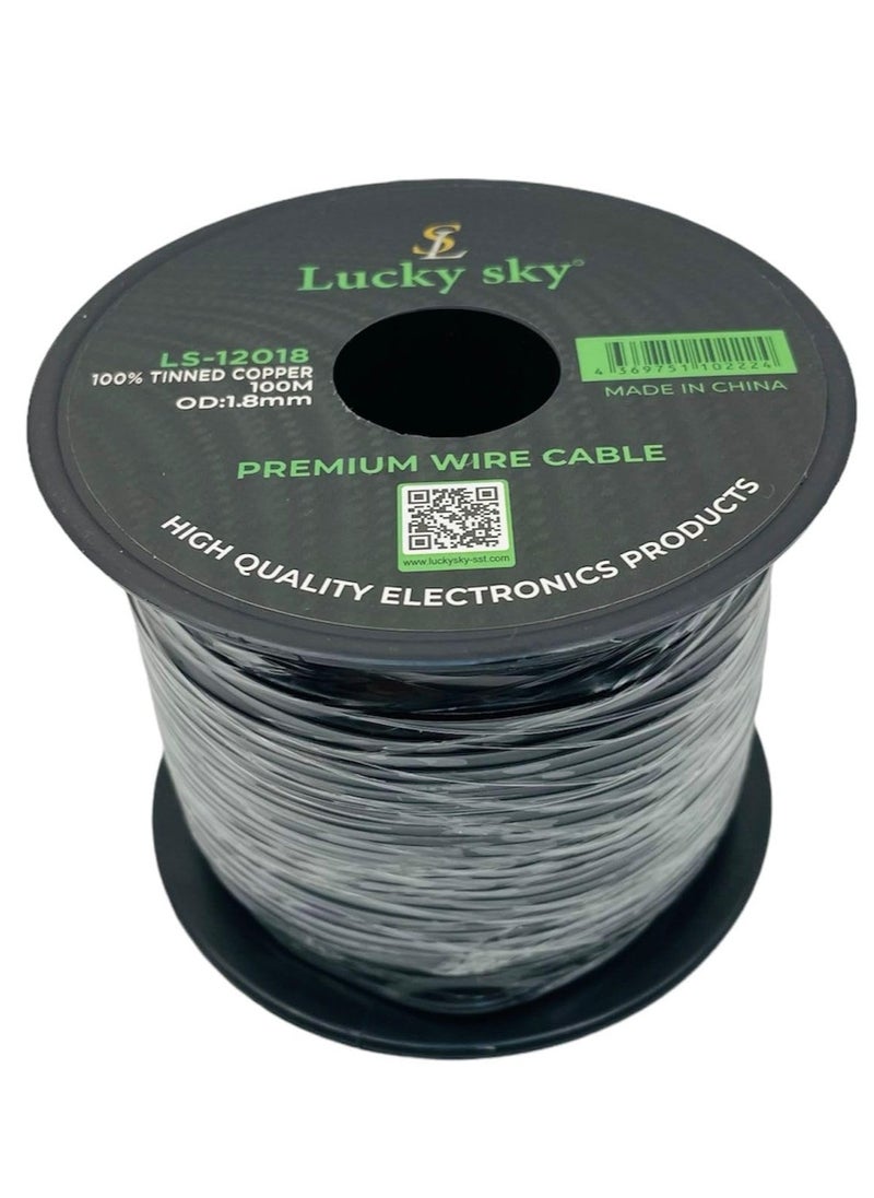 20awg Wire Flexible Silicone Tinned Copper Wires Silicone Rubber Insulated 7 Black Red Yellow Green Blue White GRAY 100M 328ft OD:-1.8mm 300V Stranded Hook up Wire (BLACK)