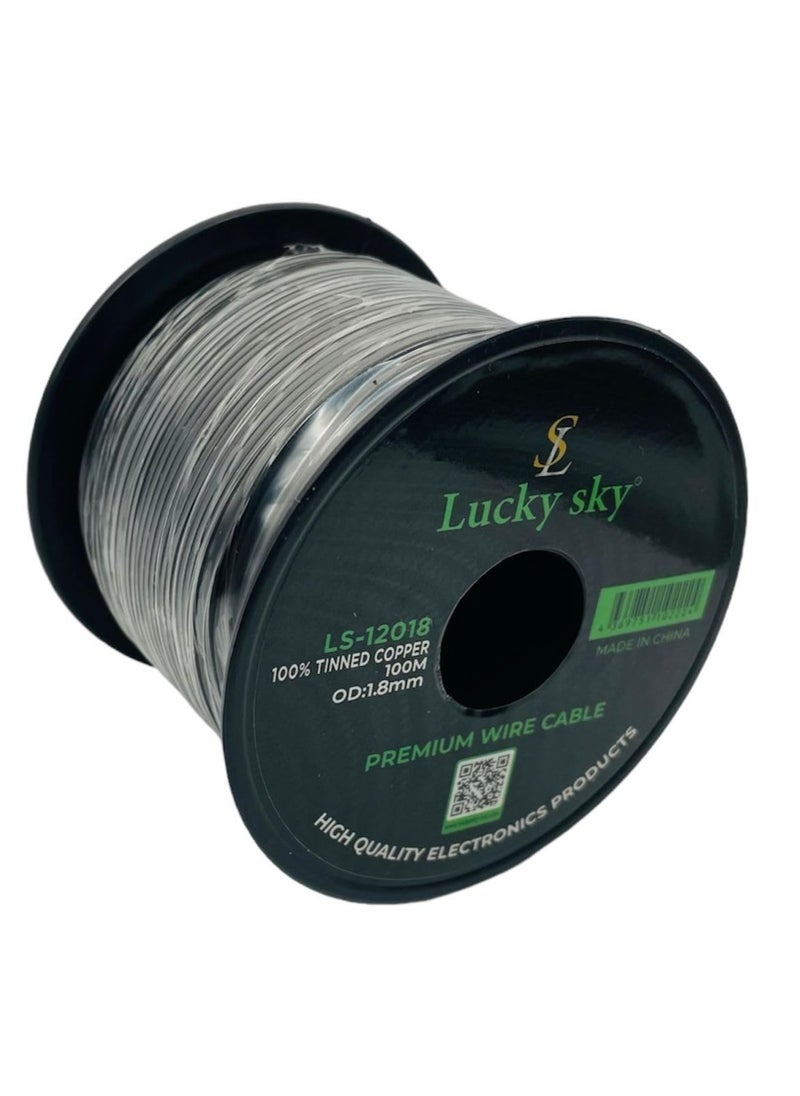 20awg Wire Flexible Silicone Tinned Copper Wires Silicone Rubber Insulated 7 Black Red Yellow Green Blue White GRAY 100M 328ft OD:-1.8mm 300V Stranded Hook up Wire (BLACK)