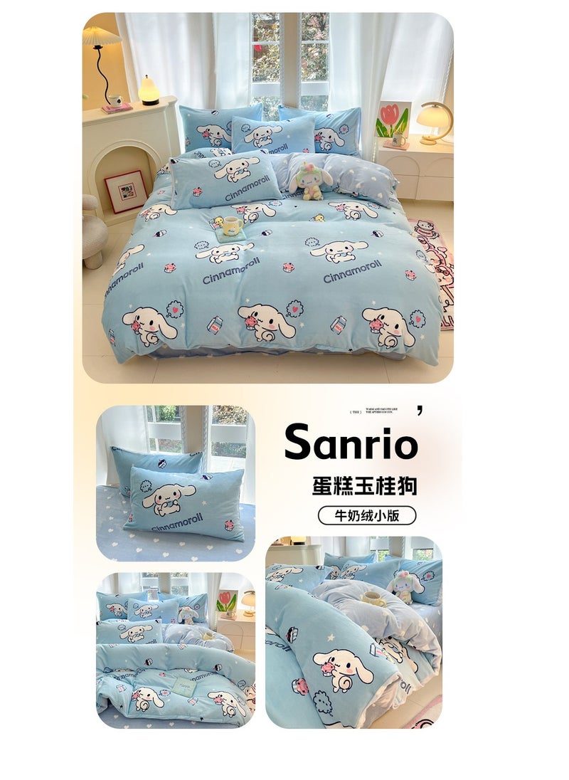 4-Piece Cinnamoroll Cotton Comfortable Set Bed Sheet Set Children'S Day Gift Birthday Gift 200X230cm