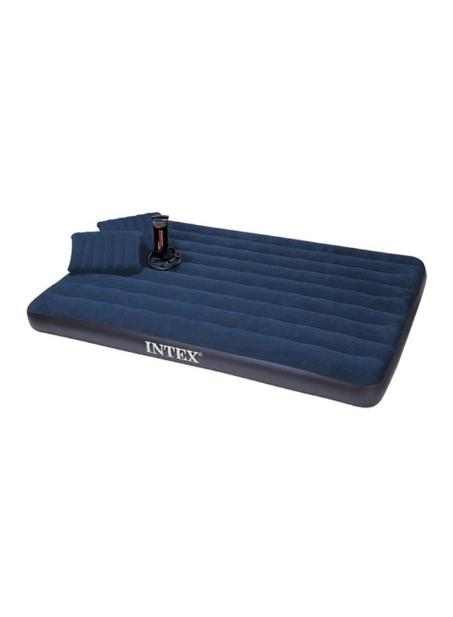 Classic Downy Airbed With Hand Pump And Pillow Blue 203.2 x 152.4cm