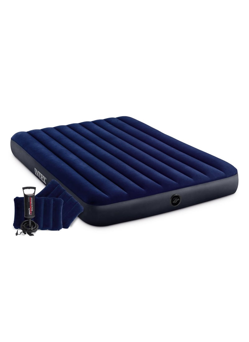 Queen Dura-Beam Classic Downy Airbed W/ Hand Pump 152X203X25cm