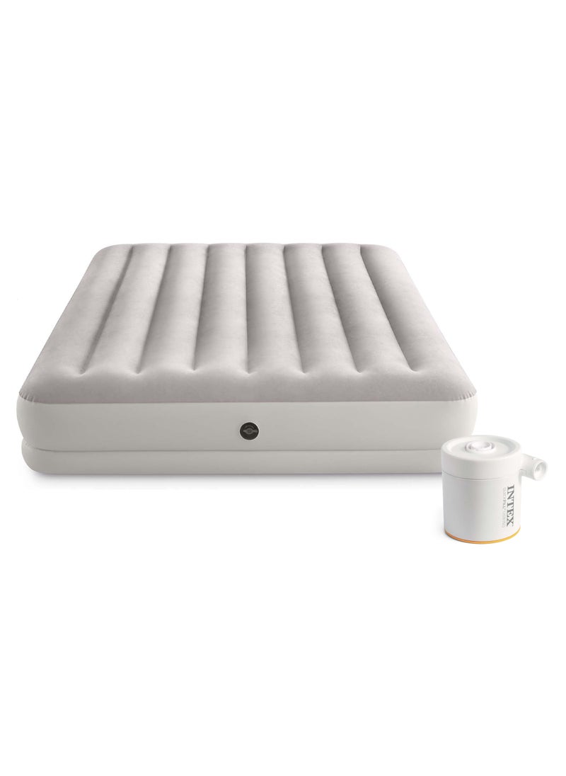 Dura-Beam Prestige Mid-Rise Inflatable Mattress Double with USB Pump PVC Gray 152x203x30cm