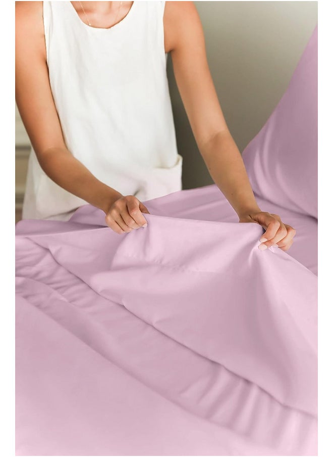 Full Size Sheet Set - 6 Piece Set - Hotel Luxury Bed Sheets - Extra Soft - Deep Pockets - Easy Fit - Breathable & Cooling Sheets - Wrinkle Free - Comfy - Light Pink Bed Sheets - Full Sheets 6 PC