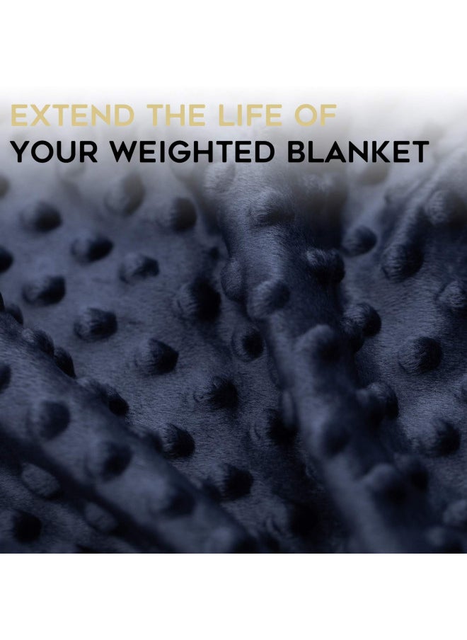 YnM Cotton Duvet Cover for Weighted Blankets (Dark Grey, 60''x80'').