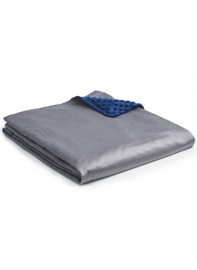 YnM Cotton Duvet Cover for Weighted Blankets (Dark Grey, 60''x80'').