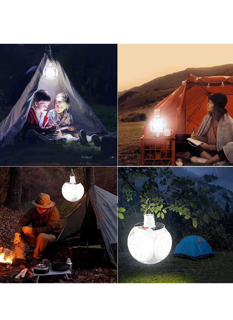 Ultimate Portable LED Lamp - Dual-Powered (Solar & USB) Rechargeable, Ultra-Compact Foldable Design with Real-Time Power Display - Ideal for Outdoor Enthusiasts and Reliable Emergency Lighting