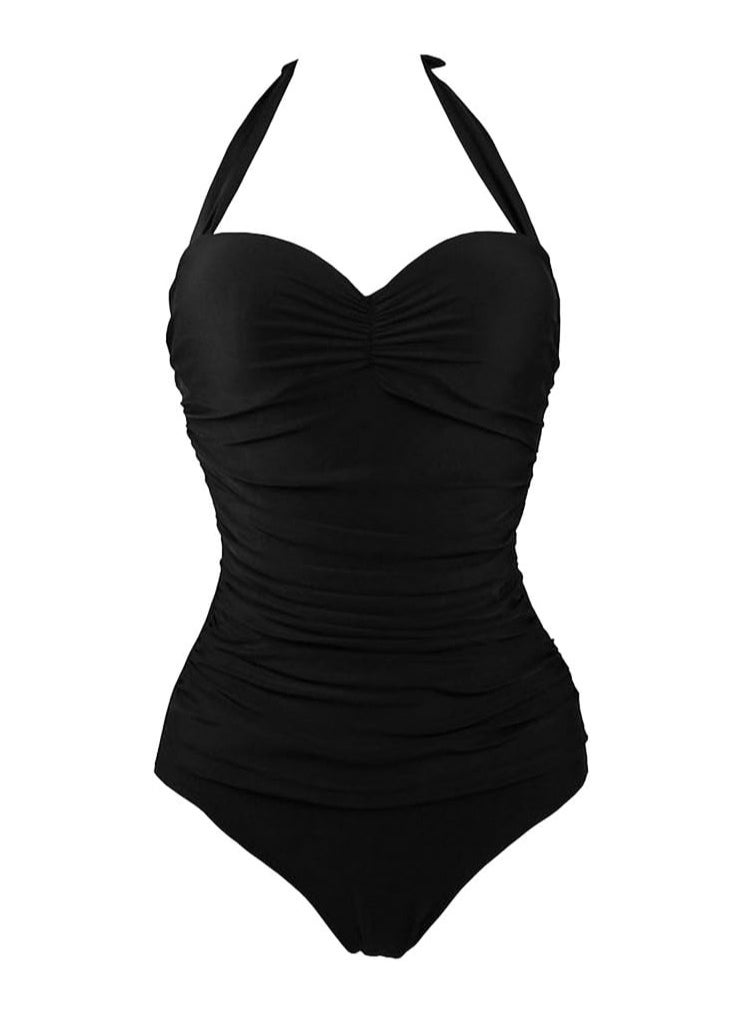 Women's One Piece Swimsuit, Tummy Control Push-Up Wrap Bikini, Bandeau Bathing Suits, Slimming Twist Swimwear