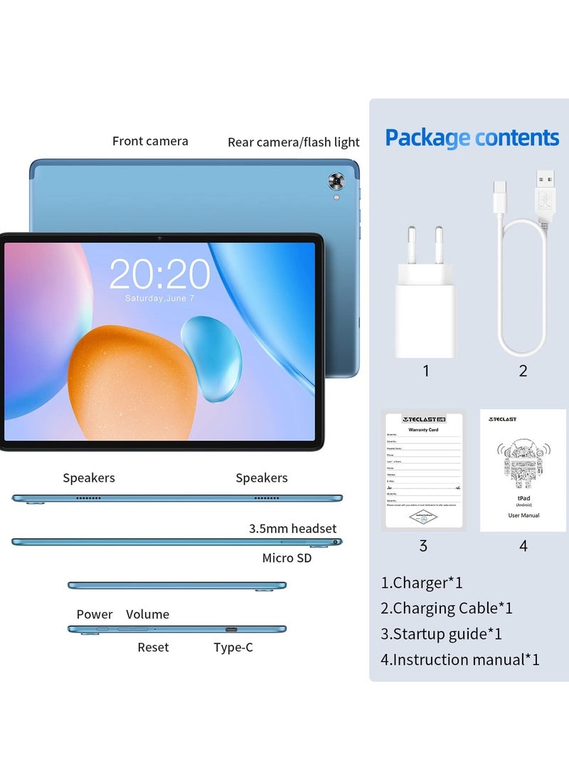 Teclast P30S Tablet 10.1 Inch 1280x800 IPS Android 12 4GB RAM 64GB ROM MT8183 8 cores GPS Type-C 6000mah Metal