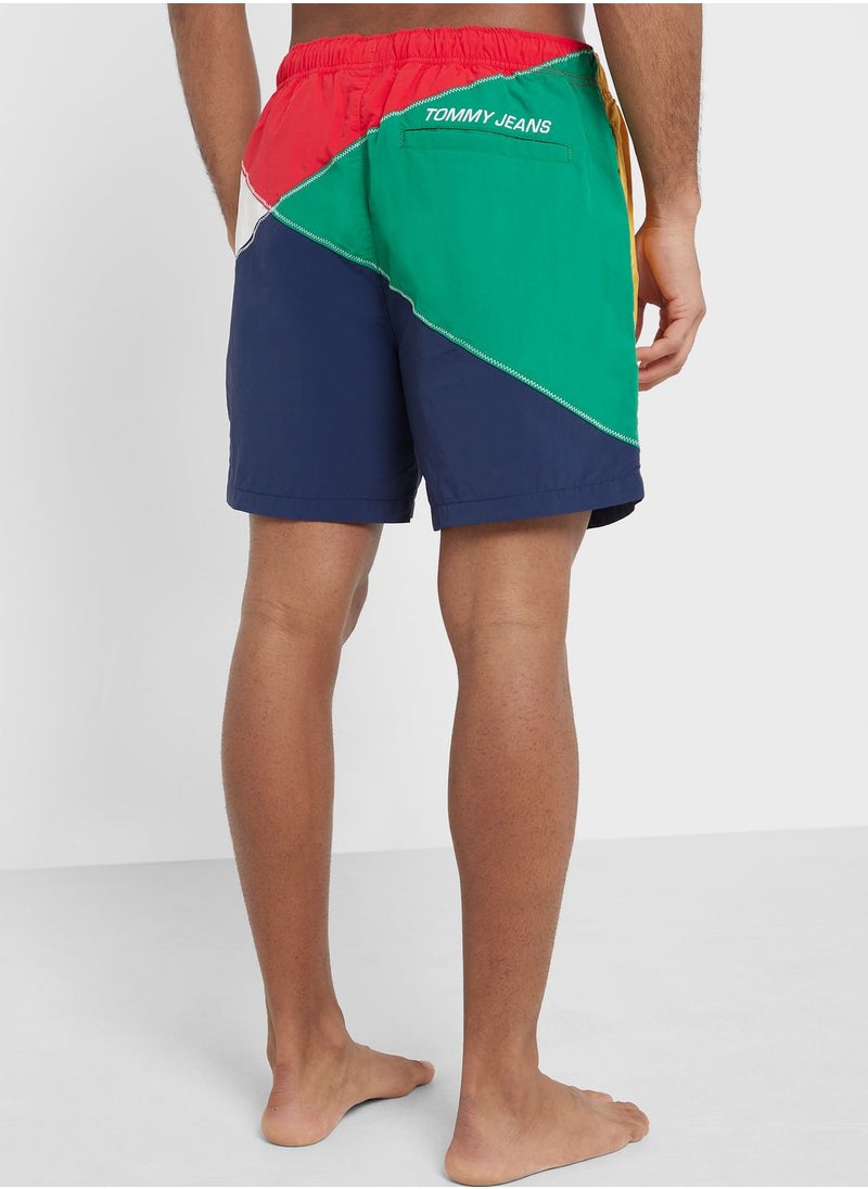 Logo Color Block Shorts