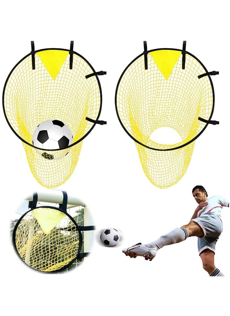 2PCS Football Top Bins Target Net, Top Bins Football Target Goal Bag Net, Soccer Top Corner Target Net, Football Training Practice Equipment for Shootings Accuracy