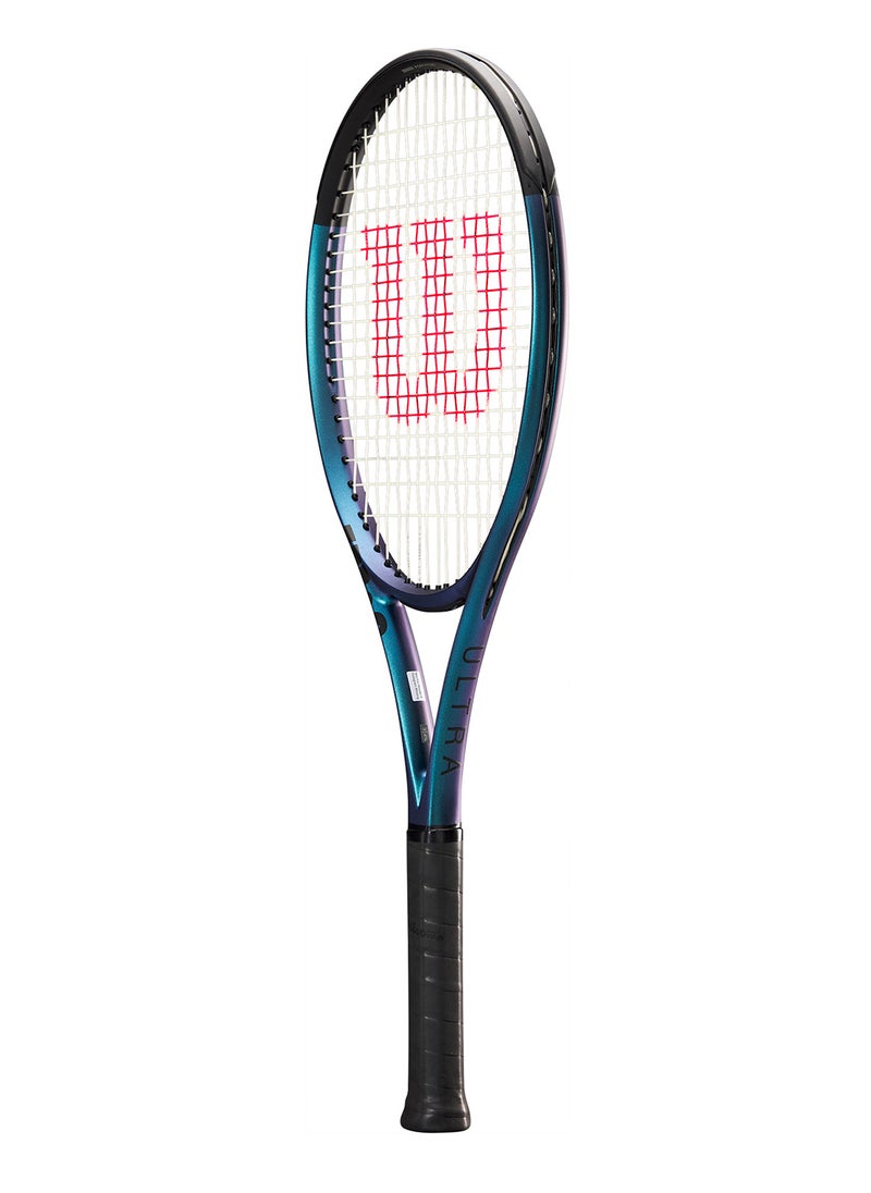 Ultra 100Ul V4 Tennis Racket, Head 100, 16X19, Adults, Intermediate/ Advanced - Black/ Blue/ Purple