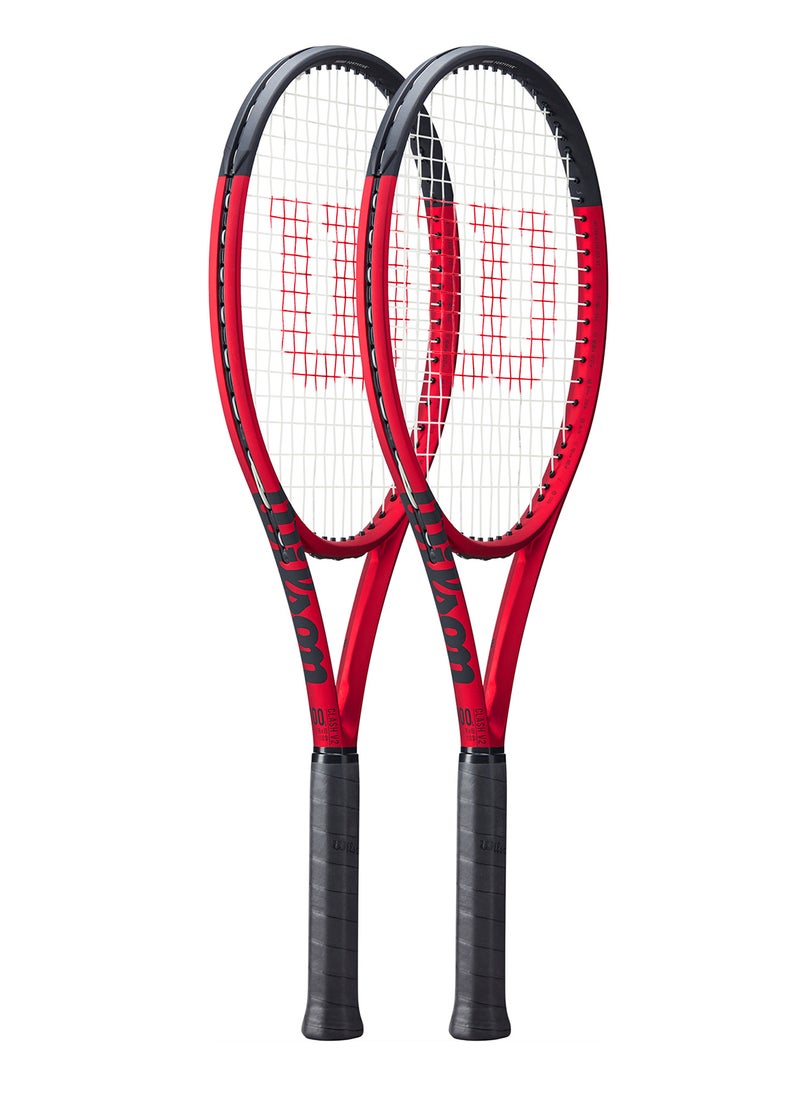 Clash 100L V2 Tennis Racket, 16X19, Adults, Intermediate/ Advanced - Red/ Black