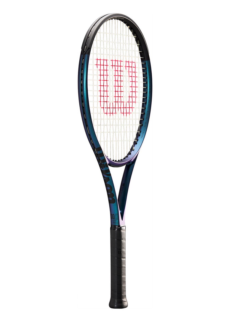 Ultra 100L V4 Tennis Racket, Head 100, 16X19, Adults, Intermediate/ Advanced - Black/ Blue/ Purple