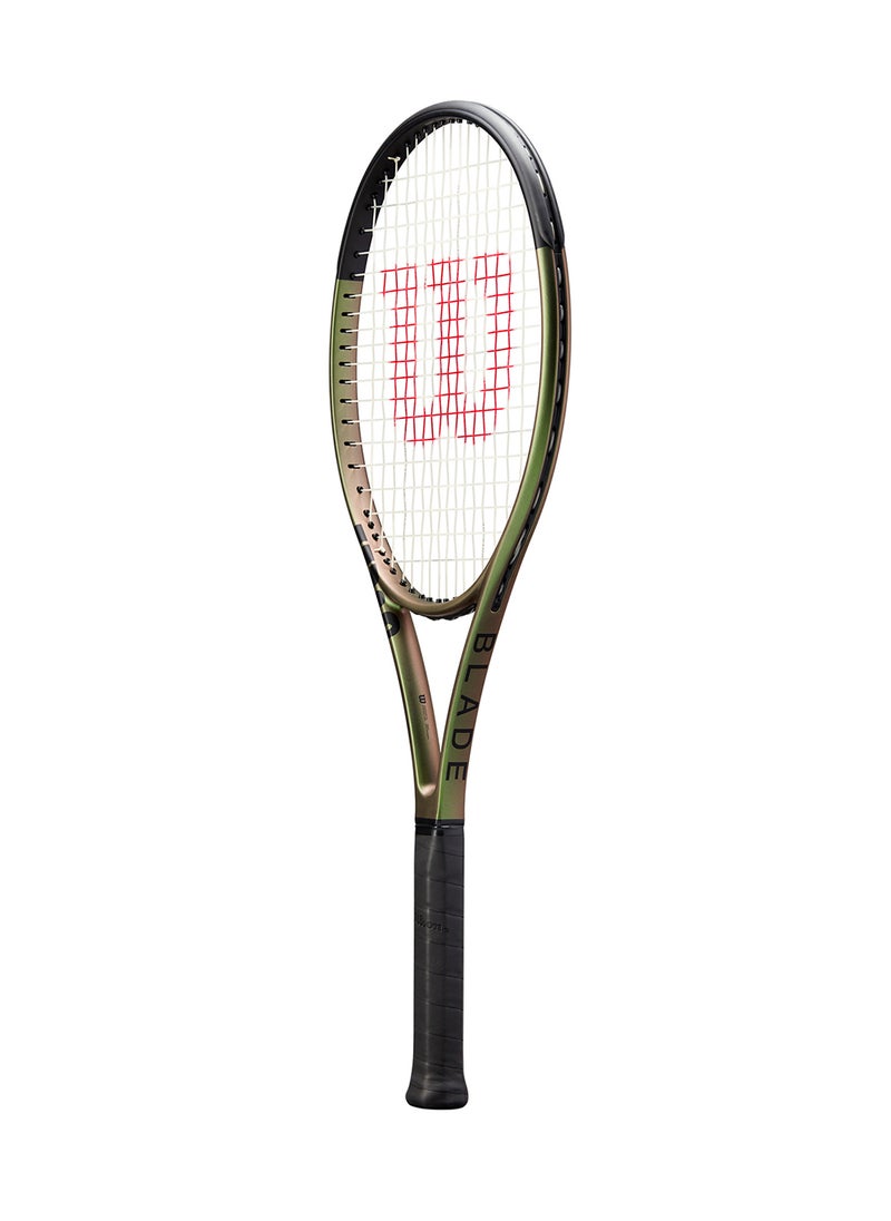 Blade 104 V8 Tennis Racket, 16x19, Adults, Intermediate/ Advanced - Green/ Bronze/ Black