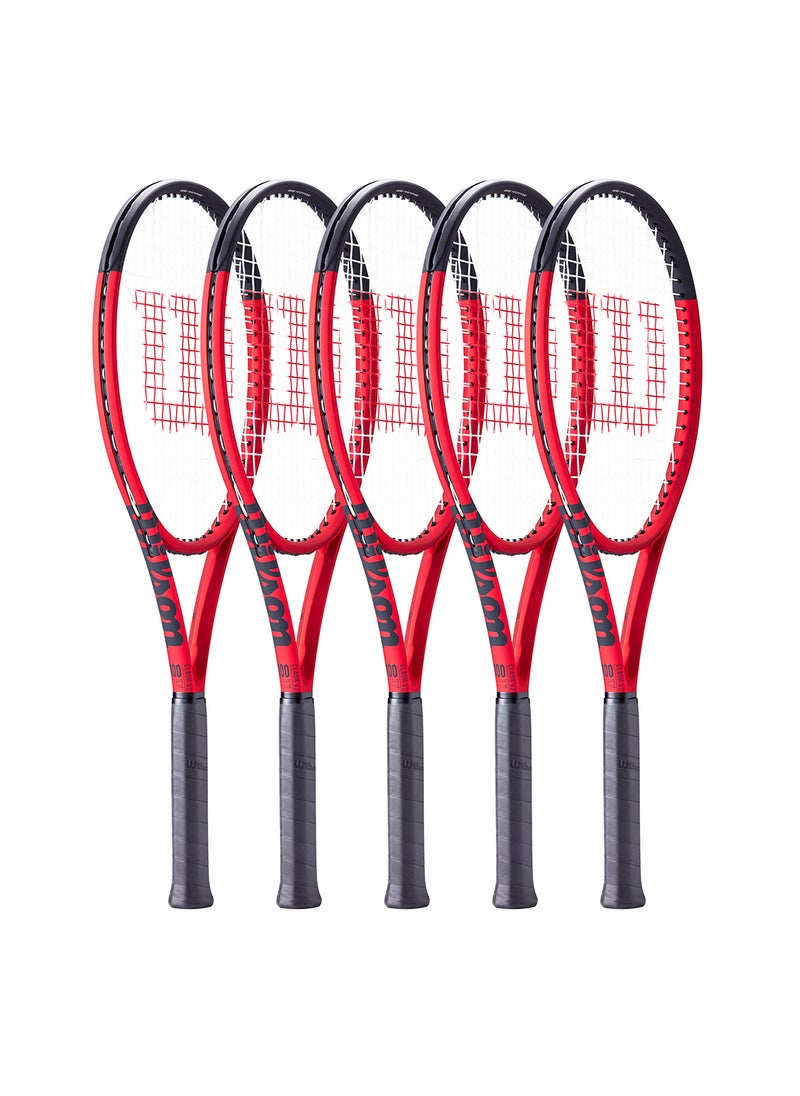 Clash 100 V2 Tennis Racket, 16x19, Adults, Intermediate/ Advanced - Red/ Black