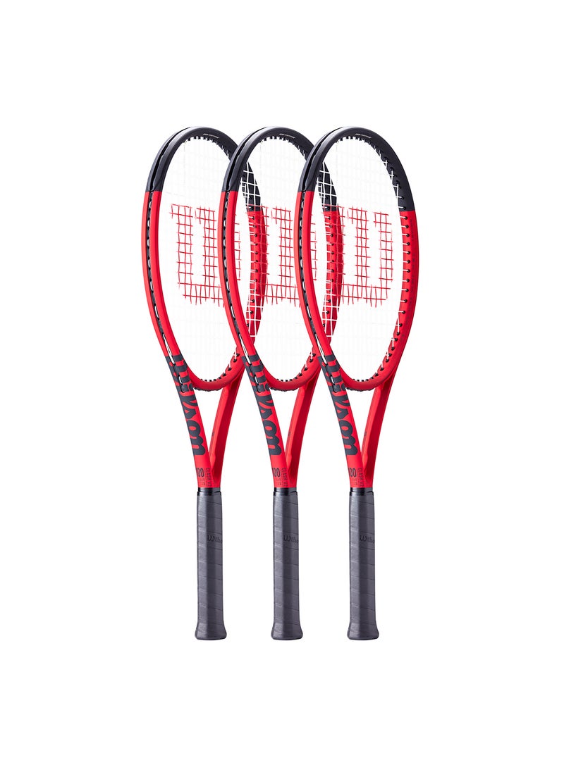 Clash 100 V2 Tennis Racket, 16x19, Adults, Intermediate/ Advanced - Red/ Black