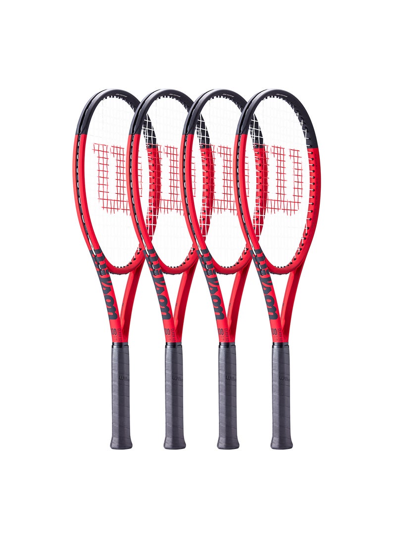 Clash 100 V2 Tennis Racket, 16x19, Adults, Intermediate/ Advanced - Red/ Black