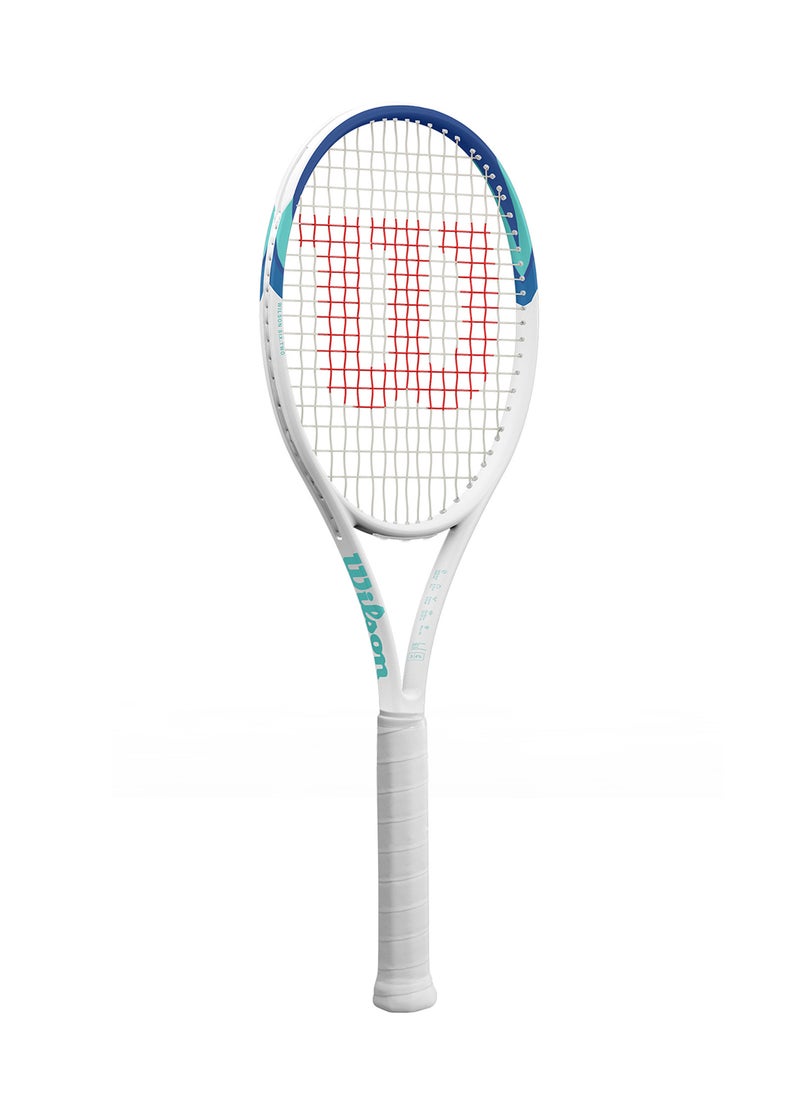 Six Two Tennis Racket, Head 105, 16x19, Adults, Beginners/ Intermediate - White/ Blue