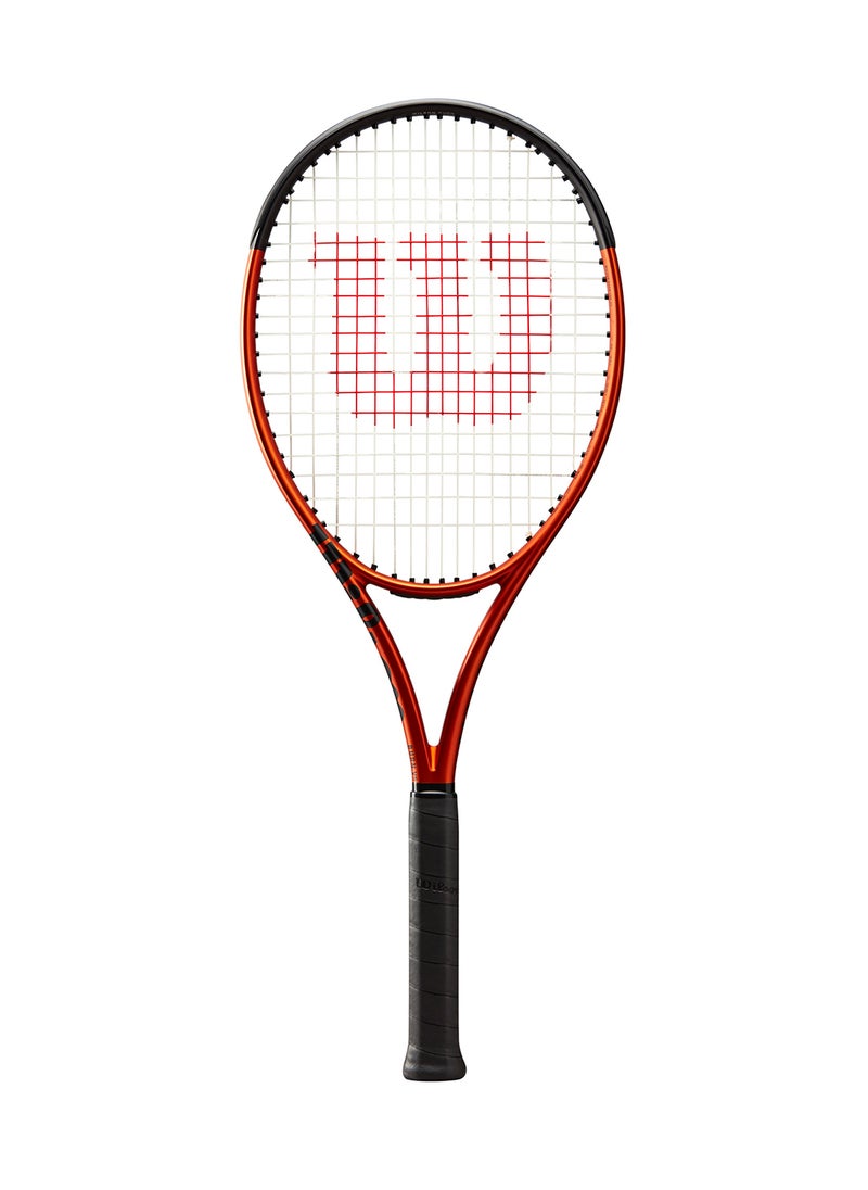 Burn 100 V5.0 Tennis Racket, 16x19, Adults, Intermediate/ Advanced - Orange/ Black