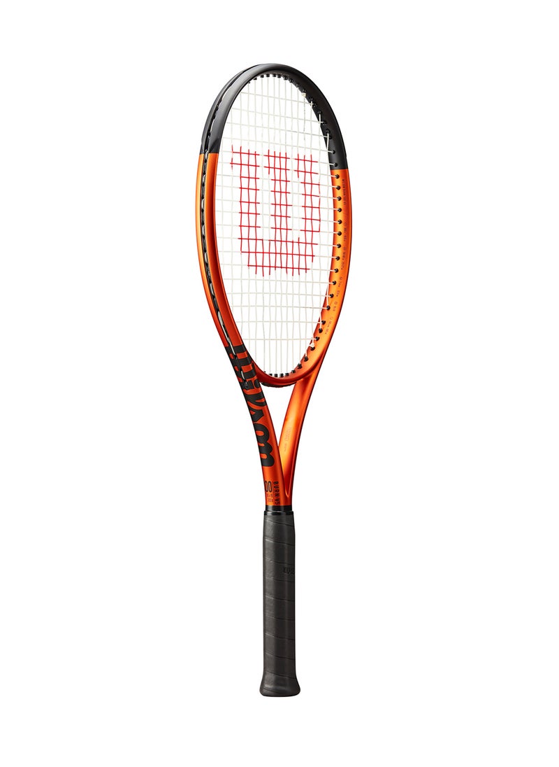 Burn 100 V5.0 Tennis Racket, 16x19, Adults, Intermediate/ Advanced - Orange/ Black