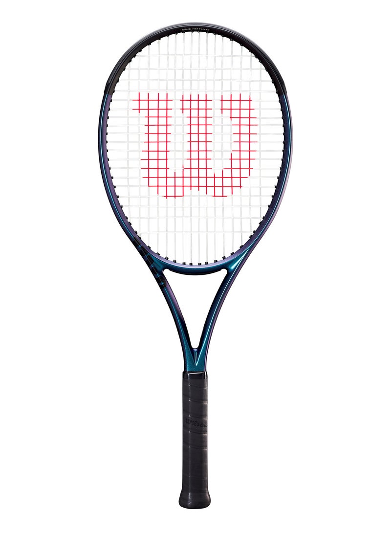 Ultra 100 V4 Tennis Racket, Head 100, 16X19, Adults, Intermediate/ Advanced - Black/ Blue/ Purple