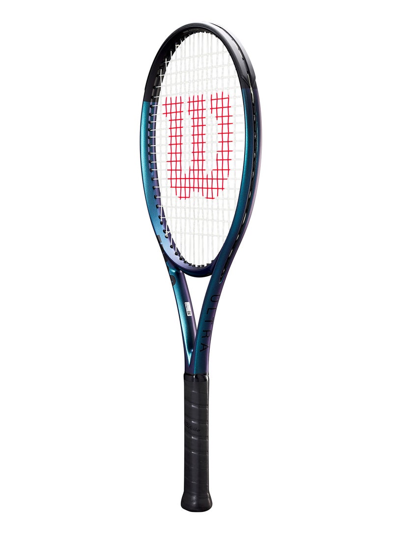 Ultra 100 V4 Tennis Racket, Head 100, 16X19, Adults, Intermediate/ Advanced - Black/ Blue/ Purple