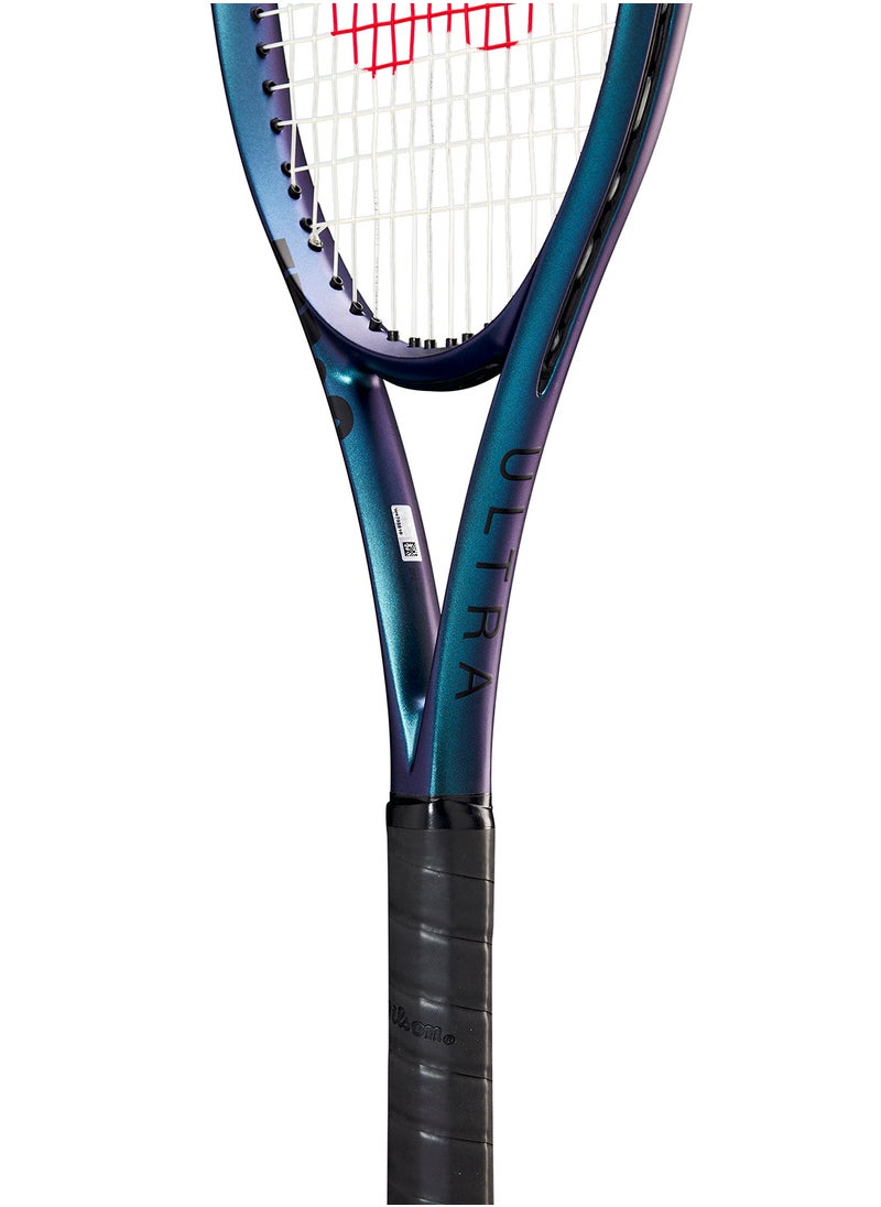 Ultra 100 V4 Tennis Racket, Head 100, 16X19, Adults, Intermediate/ Advanced - Black/ Blue/ Purple