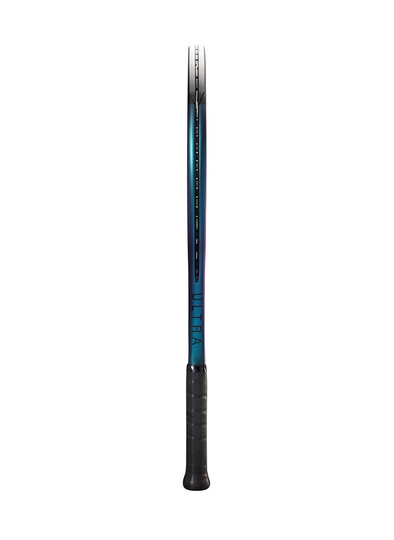 Ultra 100 V4 Tennis Racket, Head 100, 16X19, Adults, Intermediate/ Advanced - Black/ Blue/ Purple