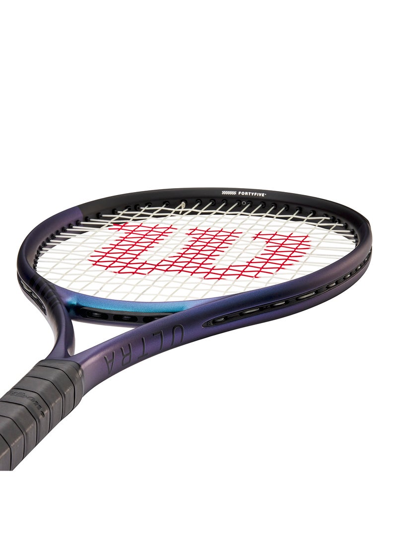 Ultra 100 V4 Tennis Racket, Head 100, 16X19, Adults, Intermediate/ Advanced - Black/ Blue/ Purple