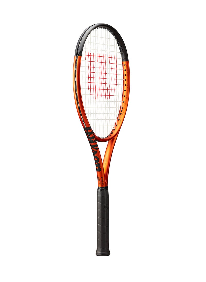 Burn 100Uls V5 Tennis Racket, 18x16, Adults, Intermediate/ Advanced - Orange/ Black