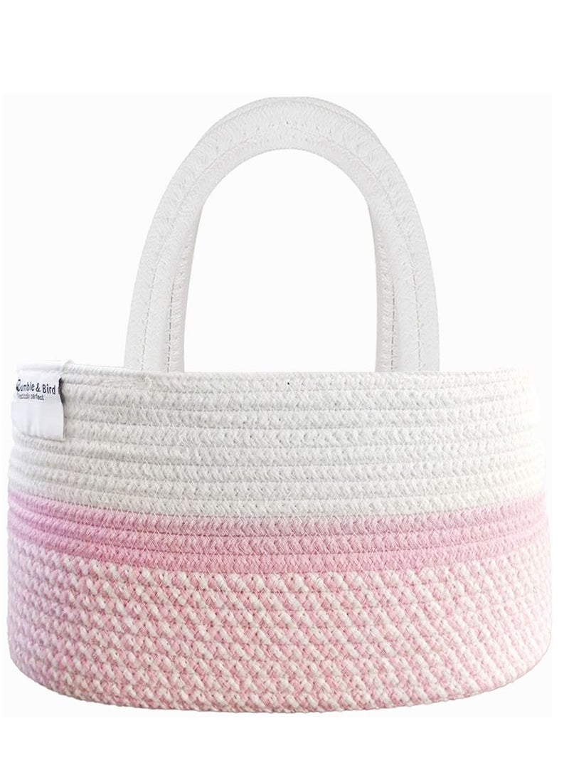 Bumble & Bird - Cotton Rope Diaper Caddy - Pink