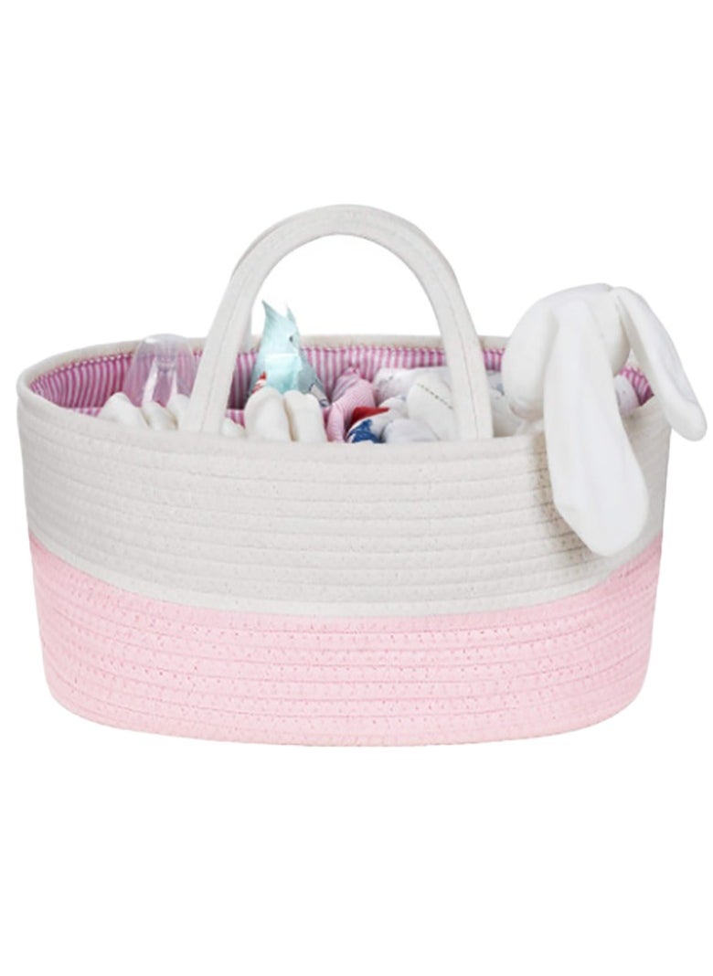 Bumble & Bird - Cotton Rope Diaper Caddy - Pink