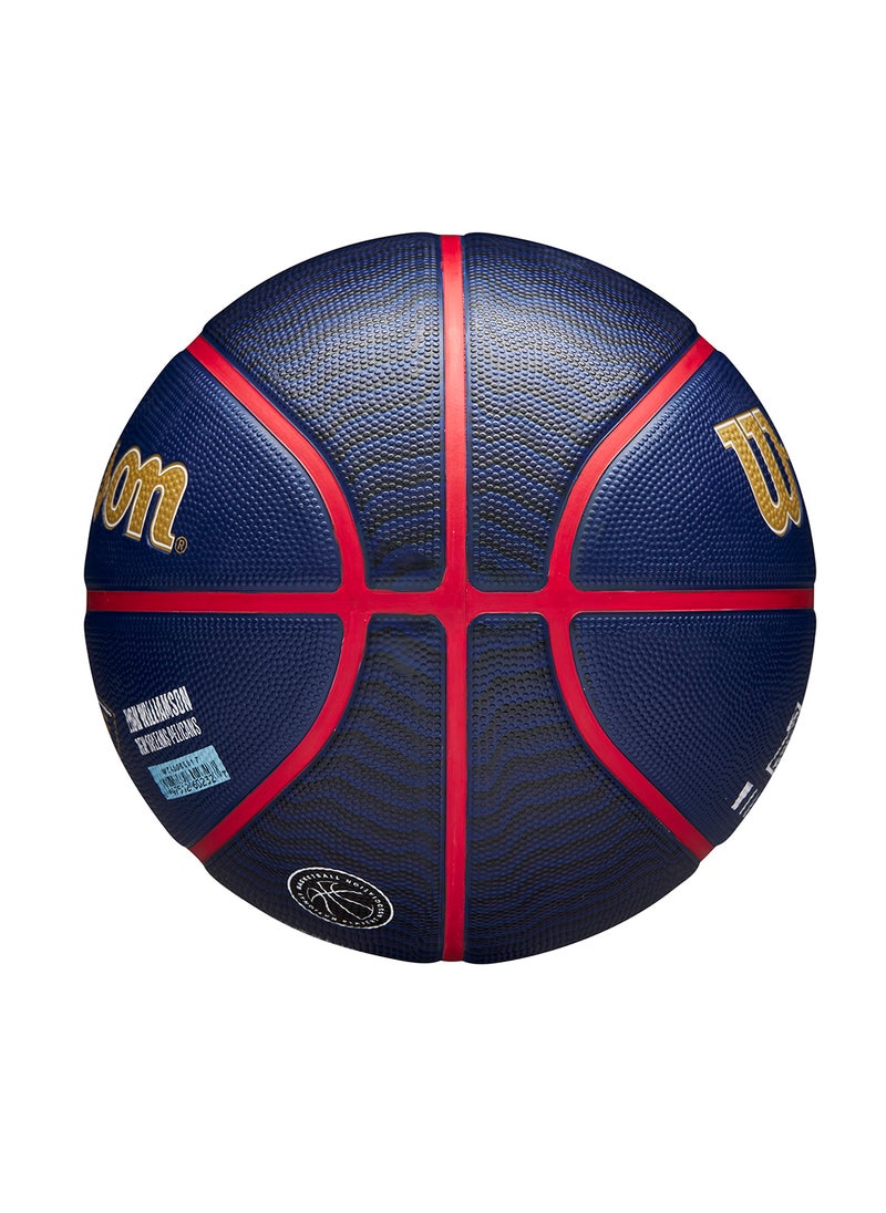 NBA Player Icon Outdoor Basketball - Zion - Size 7 for +12 years old and Adults - Blue/Gold