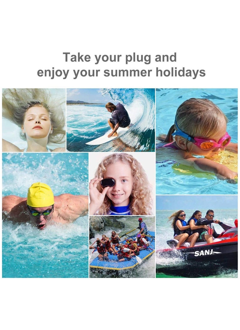 3 Pairs Swimming Ear Plugs Professional Waterproof Reusable Silicone Earplugs for Showering Surfing Snorkeling and Other Adults Water Sports Kids