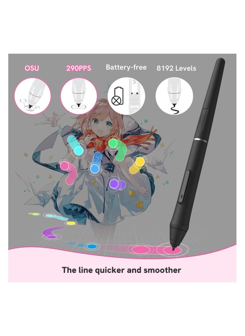 Drawing Tablet OSU Tablet, Portable Computer Graphics Tablets with 4 Shortcut Keys 8192 Levels Battery-Free Stylus Pen, 4x3 inch Digital Tablet Compatible with Window/Mac/Linux/Android for OSU Game