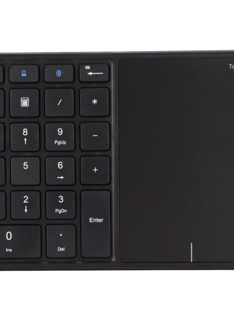 2.4G Wireless Numeric Keypad with Touchpad, 22 Keys Portable Bluetooth Number Pad, Financial Accounting USB C Rechargeable Number KeyboardBlack