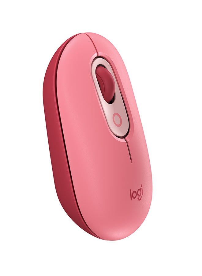 POP Mouse, Wireless Mouse With Customisable Emojis, SilentTouch Technology, Precision/Speed Scroll, Compact Design, Bluetooth, USB, Multi-Device, OS Compatible Pink