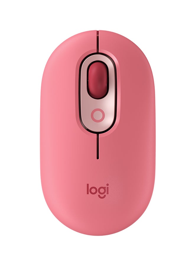 POP Mouse, Wireless Mouse With Customisable Emojis, SilentTouch Technology, Precision/Speed Scroll, Compact Design, Bluetooth, USB, Multi-Device, OS Compatible Pink