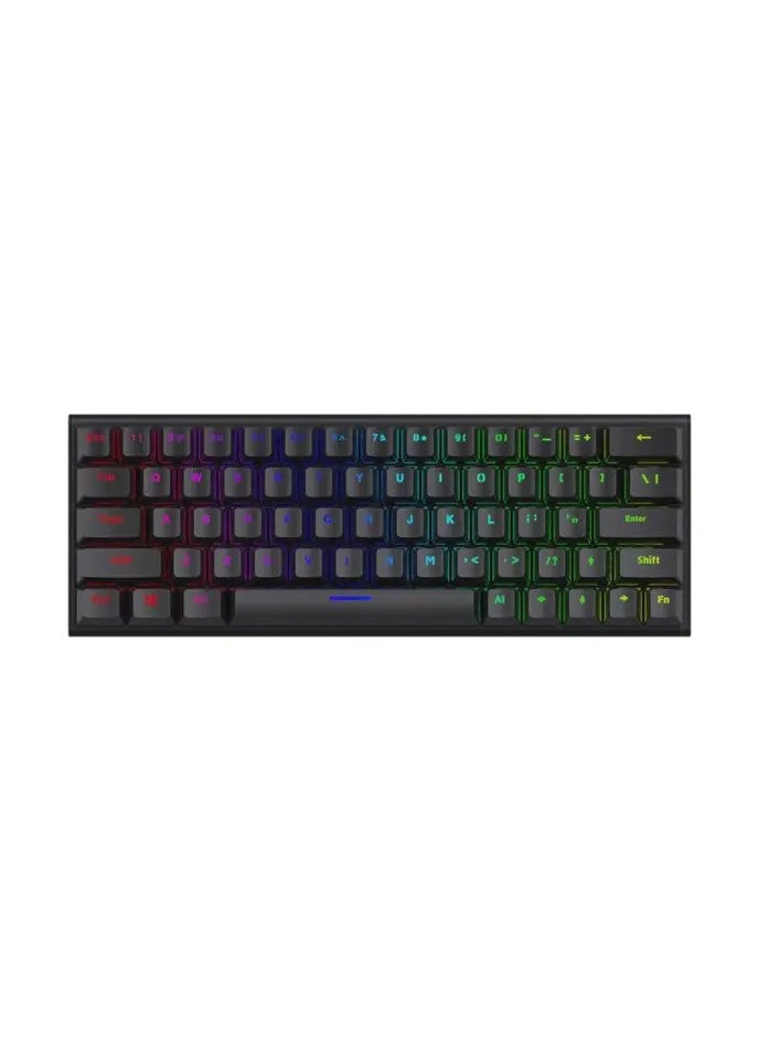 Gaming 61 Keys Pudding Mechanical Keyboard / 21 Keys Anti-Ghosting 1.5m PVC USB Cable / Red Switch / 50+ Million Clicks / 17 Light Modes  - Black