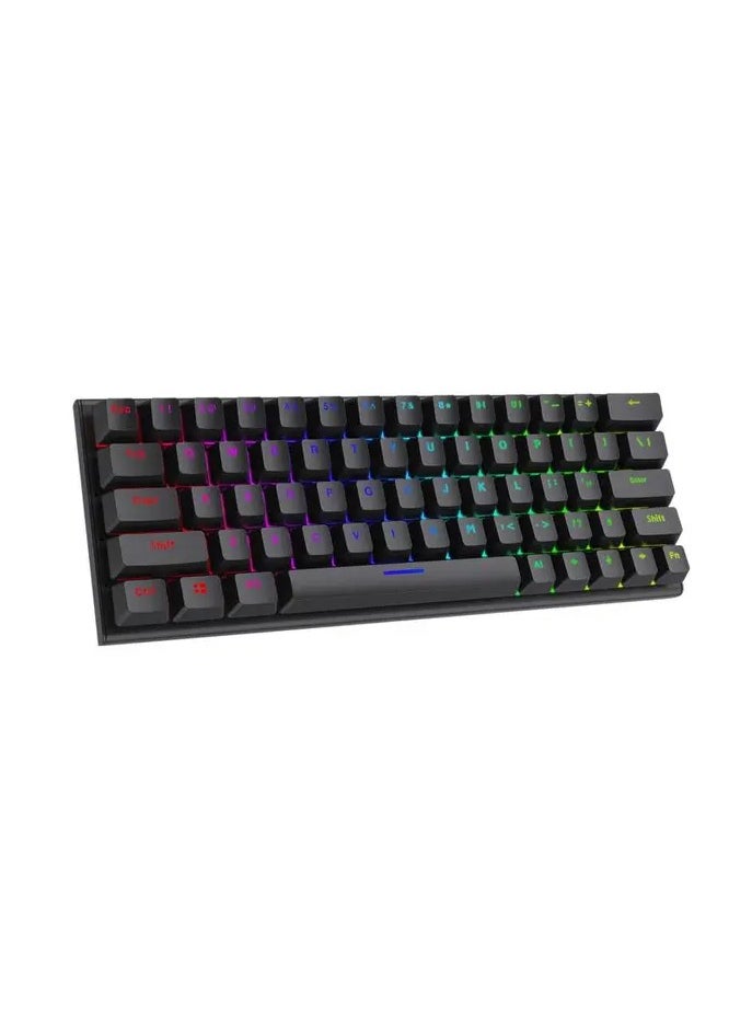 Gaming 61 Keys Pudding Mechanical Keyboard / 21 Keys Anti-Ghosting 1.5m PVC USB Cable / Red Switch / 50+ Million Clicks / 17 Light Modes  - Black