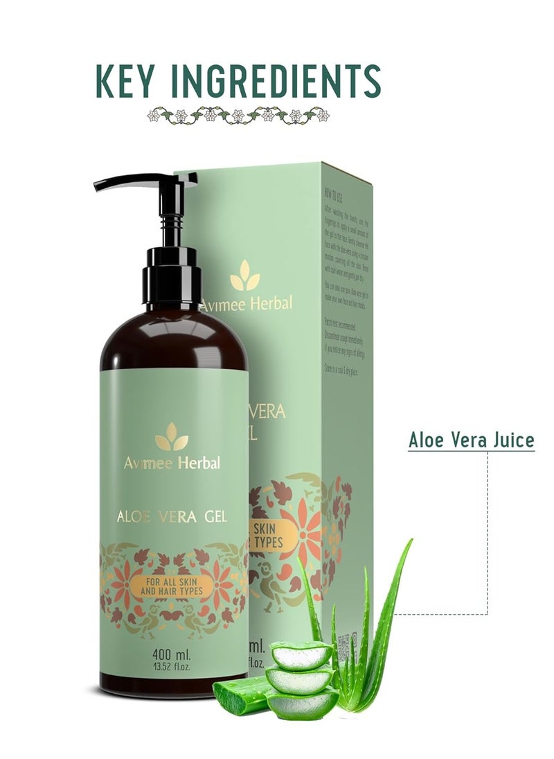 Pure Aloe Vera Gel - For Intense Moisturization - Fights Acne - 400 ml