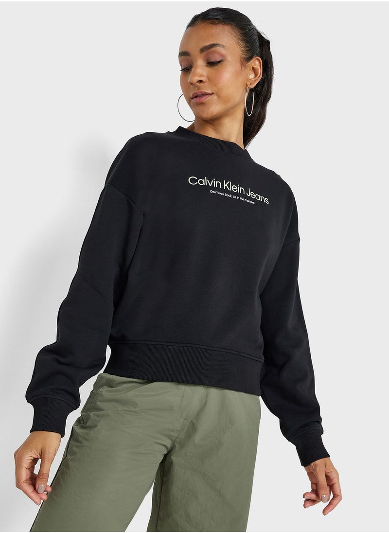 Crew Neck Graphic Sweatshirt