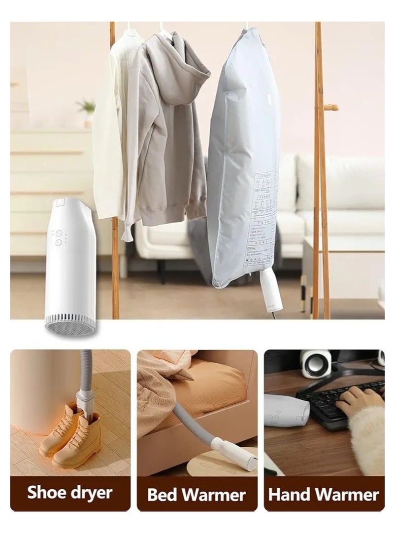 Portable Clothes Dryer Mini 2 Speed 6 Speed Timing Functions, Lightweight Compact Size, Efficient Drying Bag, ABS Material, Adult Baby Clothes Underwear Stuffed Animals,