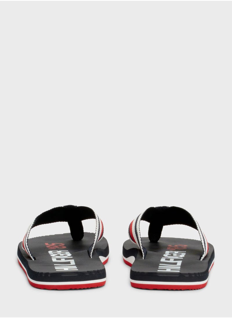 Logo Massage Footbed Flip Flops